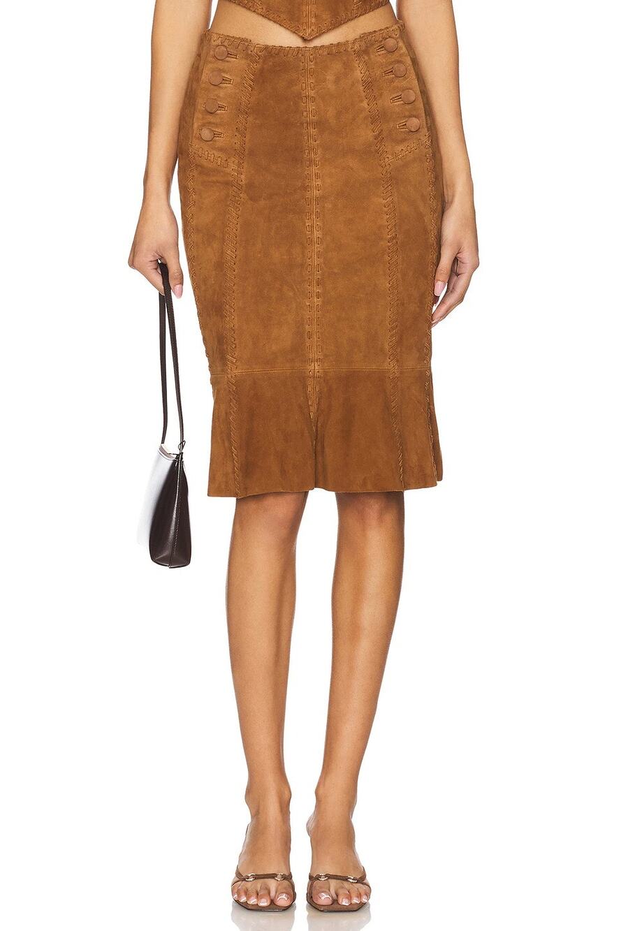 Understated Leather Handkerchief Skirt Leather Western Festival Fall S
